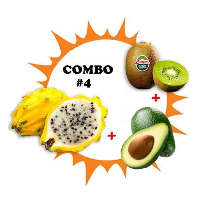 Combo #4 ~ Ecuador Dragon Fruits (Yellow) (1pc) + Green Kiwi (4pcs) + Avocado (3pcs)