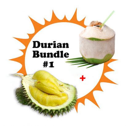 Durian bundle #1 ~ black gold msw 400g (2 packs) + thai fresh coconut (3 pcs)
