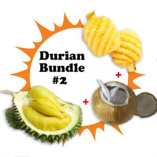 Durian Bundle #2 ~ Black Gold MSW 400g + D13 Durian 400g + Thai JELLY Coconut (3 pcs) + Thai Mini Pineapple (1 pack of 3)