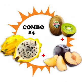 Combo #4 ~ Ecuador Dragon Fruits (Yellow) + New Zealand Green Kiwi (4 Pcs) + Black Kat Plum (6 Pcs)