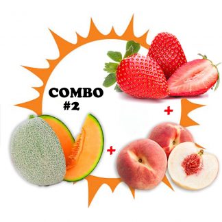 Combo #2 ~ White Peach (3pcs) + Korea Strawberry (330g) + Australia Rock Melon (Whole)