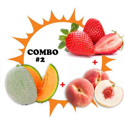 Combo #2 ~ White Peach (3 Pcs) + Korean Strawberry (330g) + Australia Rock Melon (Whole)