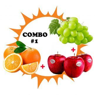 Combo #1 ~ Egypt Orange (S) (5pcs) + China Fuji Apple (3pcs) + USA Seedless Grapes (Green) (1kg)