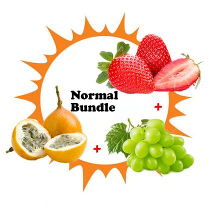 Normal bundle ~ aus/usa green grapes (seedless) (1kg) + korea strawberry (330g) + ecuador passion fruit (2pcs)